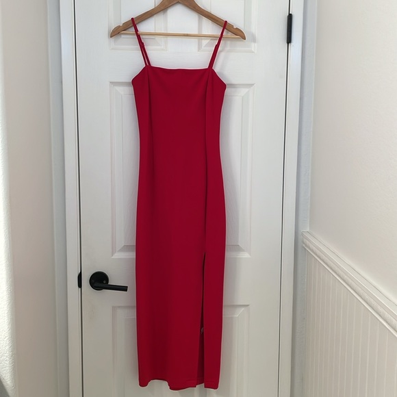 Long Spaghetti Strap Dress with a Slit - Picture 7 of 13